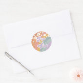 Groovy Retro Rainbow Five is een Vibe Ronde Sticker (Envelop)