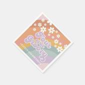 Groovy Retro Rainbow Four Ever Groovy 4th Verjaard Servet (Hoek)