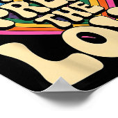 Groovy Retro Rainbow Heart Sitive Valentine Messag Poster (Hoek)