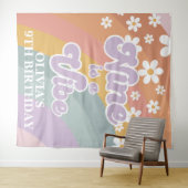 Groovy Retro Rainbow Nine is a Vibe Wandkleed (In Situ (horizontaal))