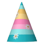 Groovy Retro Rainbow Roller Skateday Party Feesthoedjes (Voorkant)