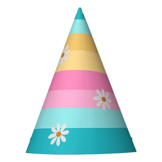 Groovy Retro Rainbow Roller Skateday Party Feesthoedjes (Voorkant)