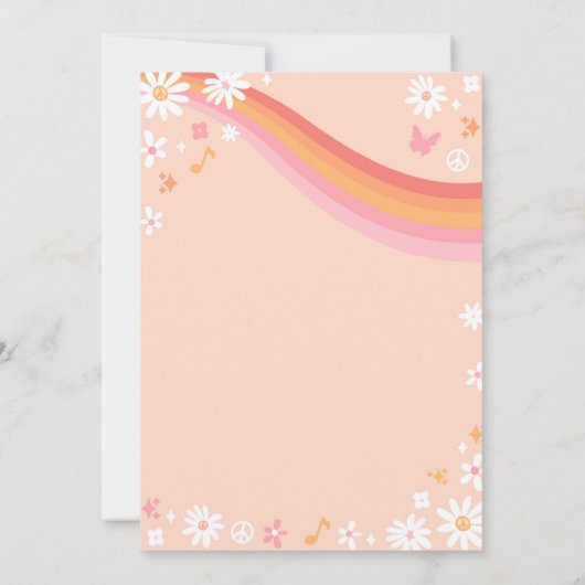 Groovy Retro Rainbow Roller Skateday Party Kaart (Achterkant)