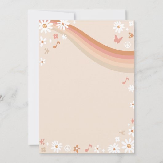 Groovy Retro Rainbow Roller Skateday Party Kaart (Achterkant)