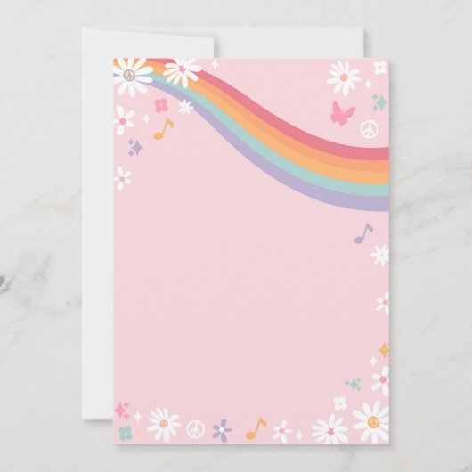 Groovy Retro Rainbow Roller Skateday Party Kaart (Achterkant)