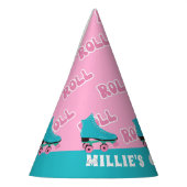 Groovy Retro Rainbow Roller Skating Birthday Party Feesthoedjes (Links)