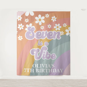 Groovy Retro Rainbow Seven is een Vibe Wandkleed