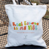 Groovy Retro Real Estate is mijn vibe, makelaar Tote Bag