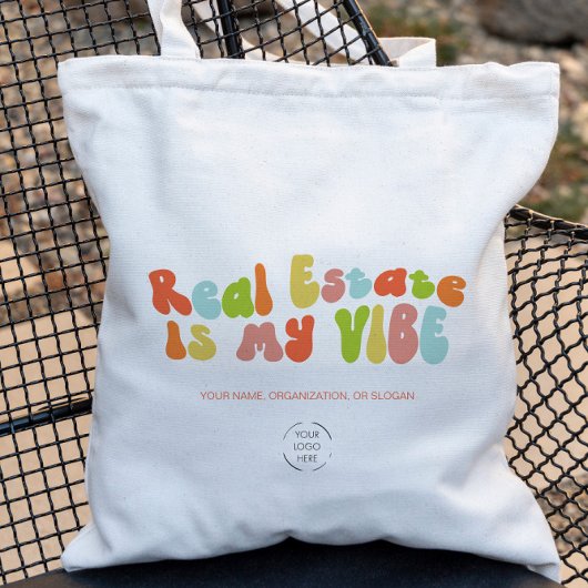 Groovy Retro Real Estate is mijn vibe, makelaar Tote Bag