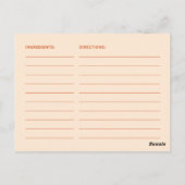 Groovy Retro Recept Kaart voor de bruid (Achterkant)