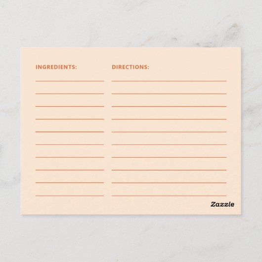 Groovy Retro Recept Kaart voor de bruid (Achterkant)