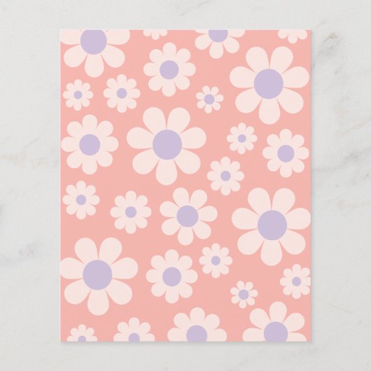 Groovy Retro Regenboog Bloemen Verjaardagsfeest Bu Flyer (Achterkant)