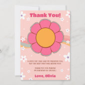 Groovy Retro Regenboog Bloemige Dankkaart  Kaart (Voorkant)