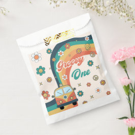 Groovy Retro Regenboog Daisy Verjaardagsfeest Bedankzakje