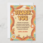 Groovy Retro Regenboog Verjaardag Bedankkaart (Voorkant)