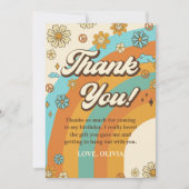 Groovy Retro Regenboog Verjaardag Bedankkaart (Voorkant)