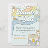 Groovy Retro Regenboog Verjaardag Bedankkaart (Voorkant)