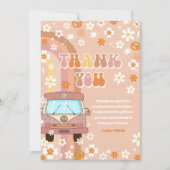 Groovy Retro Regenboog Verjaardag Bedankkaart (Voorkant)