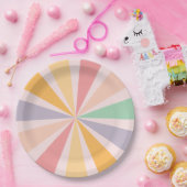 Groovy Retro Regenboog Verjaardag Papieren Bordje (Feest)