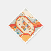 Groovy Retro Regenboog Verjaardagsfeest Servetten (Hoek)