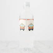 Groovy Retro Regenboog Verjaardagsfeest Waterfles Etiket (Achterkant)