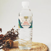 Groovy Retro Regenboog Verjaardagsfeest Waterfles Etiket