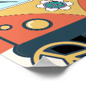 Groovy Retro Regenboog Verjaardagsfeestje Welkomst Poster (Hoek)