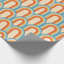 Groovy Retro Regenboogbogen in Oranje en Blauw