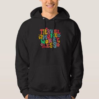 Groovy Retro Reizen Meer Zorgen Minder Schattige Z Hoodie