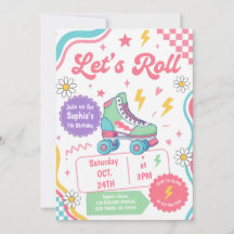 Groovy Retro Roller Schaats Meisjes Verjaardagsfee