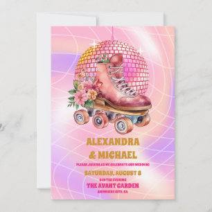 Groovy Retro Rolschaatsen Bruiloft Kaart