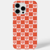 Groovy Retro Romantische Liefde Hart Rood Checkerb Case-Mate iPhone Case (Achterkant)