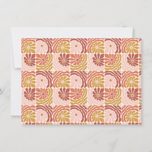 Groovy Retro Rosewood Clay Botanical Personalized Notitiekaartje (Achterkant)