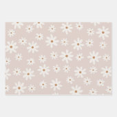 Groovy Retro Roze Bruin Daisy Floral Inpakpapier Vel (Voorkant 3)