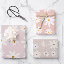 Groovy Retro Roze Bruin Daisy Floral