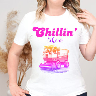 Groovy Retro Roze Chillen Als Een Ijs Oppervlak Op T-shirt
