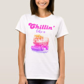 Groovy Retro Roze Chillin als een Ice Resurfacer T-shirt (Voorkant)