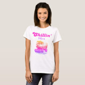 Groovy Retro Roze Chillin als een Ice Resurfacer T-shirt (Voorkant volledig)