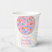 Groovy Retro Roze Disco Ball 70s 80s Vrijgezellenf Papieren Bekers (Achterkant)
