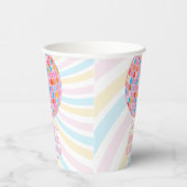 Groovy Retro Roze Disco Ball 70s 80s Vrijgezellenf Papieren Bekers (Rechts)