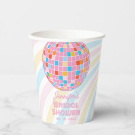 Groovy Retro Roze Disco Ball 70s 80s Vrijgezellenf Papieren Bekers