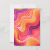 Groovy Retro Roze en Oranje Boog Bruiloft RSVP Kaartje (Achterkant)