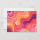 Groovy Retro Roze en Sinaasappel Boog Bruiloft RSVP Kaartje (Achterkant)