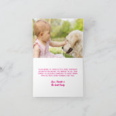 Groovy Retro Roze en Witte Ruit 1e Verjaardag Bedankkaart (Binnen)