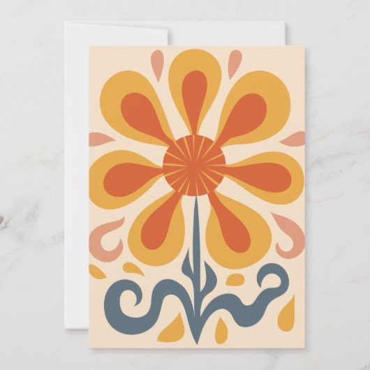 Groovy Retro Roze & Gouden Bruiloft Kaart (Achterkant)