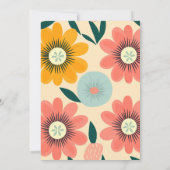 Groovy Retro Roze & Gouden Bruiloft Save The Date (Achterkant)