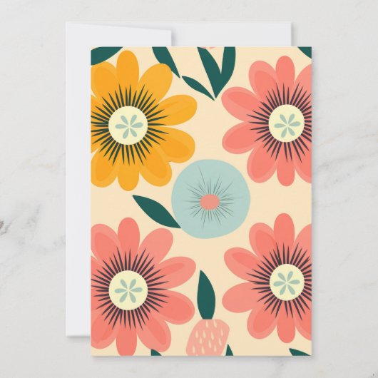 Groovy Retro Roze & Gouden Bruiloft Save The Date (Achterkant)