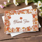 Groovy Retro Roze Oranje Vrijgezellenfeest Bedankkaart