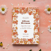 Groovy Retro Roze Oranje Vrijgezellenfeest Kaart