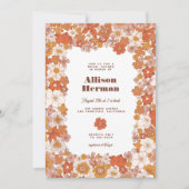 Groovy Retro Roze Oranje Vrijgezellenfeest Kaart (Voorkant)